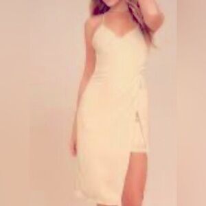 Lulus Elegant Cream Halter Dress